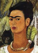 The Portrait of monkey and i Frida Kahlo